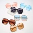 Green Home Sports Sunglasses Clear Fashion Square Frame Gradient Couple Sunglasses